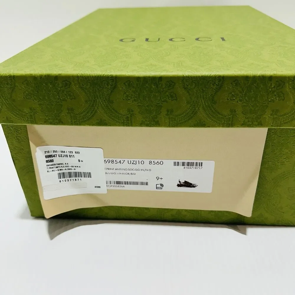 Gucci Run 9.5/ US 10 Knit Low Top Sneakers Black Floral Print Shoes NIB $920
